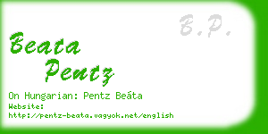 beata pentz business card